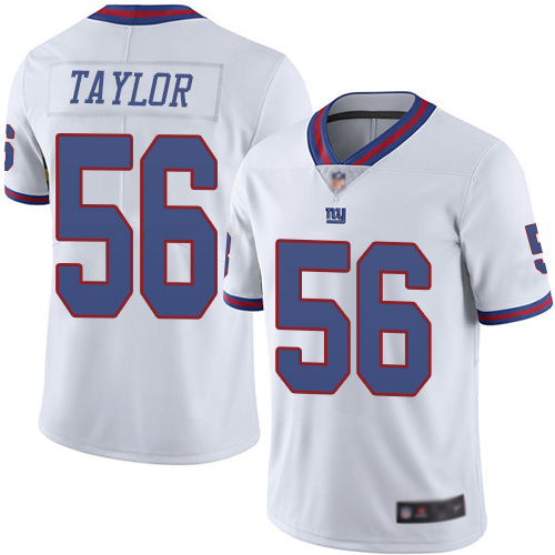 Men New York Giants #56 Lawrence Taylor Limited White Rush Vapor Untouchable Football NFL Jersey